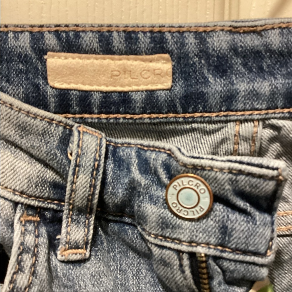 Pilcro Light Blue Patchwork Flare Jeans - image 2